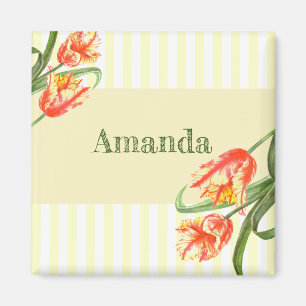 Gelbe Papagei Tulips Blume Blumenmuseum Magnet