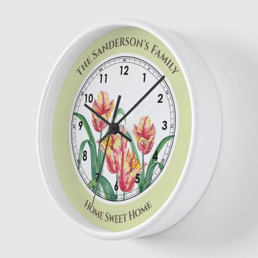 Gelbe Papageientuppe Blume Aquarellfarben Uhr (Winkel)