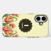 Gelbe Papageientuppe Floral Monogramm Case-Mate iPhone Hülle (Rückseite (Horizontal))