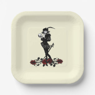 Gelbe Papierplatte des Hamlet Pappteller