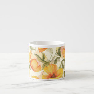 Gelbe Pappchen: von Hand gezeichnet Aquarellmuster Espressotasse