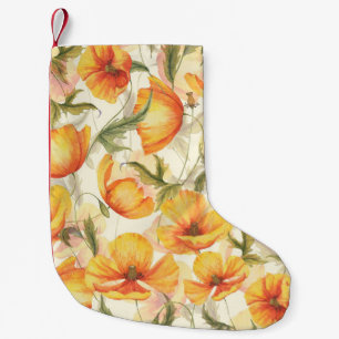 Gelbe Pappchen: von Hand gezeichnet Aquarellmuster Kleiner Weihnachtsstrumpf