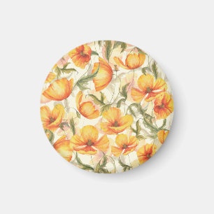 Gelbe Pappchen: von Hand gezeichnet Aquarellmuster Magnet