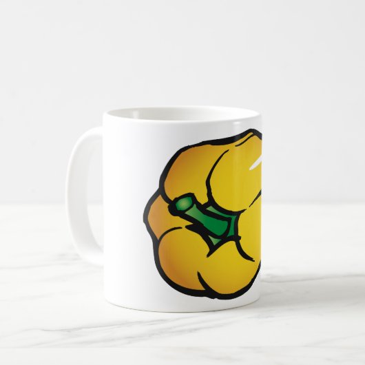 Gelbe Paprika-Tasse Kaffeetasse (Vorderseite Links)