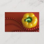Gelbe Paprika und Perlen Visitenkarte (Rückseite)