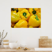 Gelbe Paprikaschoten Hintergrund Poster (Küche)