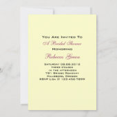 Gelbe Pariser Eiffelturm Brautparty Tee Party Einladung (Rückseite)