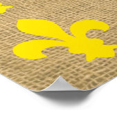 Gelbe Pariser Moods Fleur de Lys Pattern Poster (Ecke)