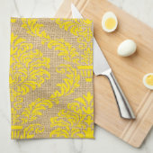 Gelbe Pariser Stimmung Damask Geschirrtuch (Viertel Falte)