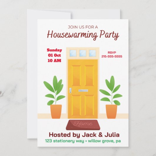 Gelbe Party Einladung (Vorderseite)