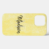 Gelbe Pastellholz Textur Anfangsname Custom Case-Mate iPhone Hülle (Rückseite (Horizontal))