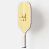 Gelbe Pastellstreifen Individueller Anfangsbuchsta Pickleball Schläger (Links)