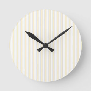 Gelbe Pastellstreifen Runde Wanduhr