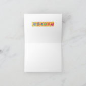 Gelbe Patchwork Quilt Art Monogram-Mitteilungskart (Innenseite)