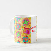Gelbe Patchwork Quilt-Tasse Kaffeetasse (Vorderseite Links)