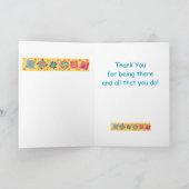 Gelbe Patchwork-Steppdecken-Block-Kunst danken Dankeskarte (Innenseite)