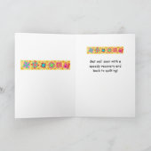 Gelbe Patchwork-Steppdecken-Block-Kunst erhalten Karte (Innenseite)