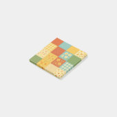 Gelbe Patchworkdecke Rustikale Farmhaus Blumenmust Post-it Klebezettel (angewinkelt)