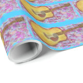 gelbe Patina-akustische Gitarre Geschenkpapier (Rolleneckpunkt)