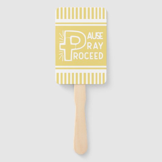 Gelbe Pausenpfeife Christlich fortfahren Fächer (Rückseite)