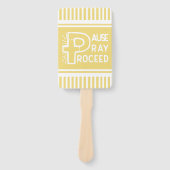 Gelbe Pausenpfeife Christlich fortfahren Fächer (Vorderseite)