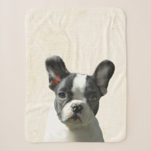 Gelbe Peekaboo Boston Terrier Minimalistische Kind Sherpadecke