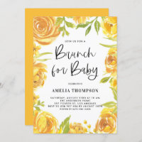 Gelbe Peongs und Rose Blumenkraut Baby Brunch