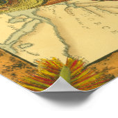 Gelbe Perle auf Karte Poster (Ecke)