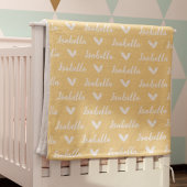 Gelbe Personalisierte Bezeichnung Schlaganfall mit Fleecedecke