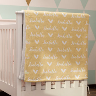 Gelbe Personalisierte Bezeichnung Schlaganfall mit Fleecedecke