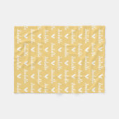 Gelbe Personalisierte Bezeichnung Schlaganfall mit Fleecedecke (Vorderseite (Horizontal))