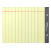 Gelbe Personalisierte Firmenlogos mit breiter Rege Notizblock (Vorderseite)