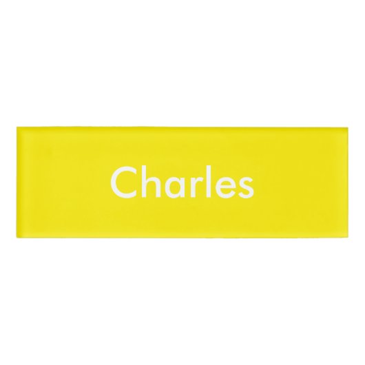 Gelbe Personalisierte Vorlage Namenschild (Vorderseite)