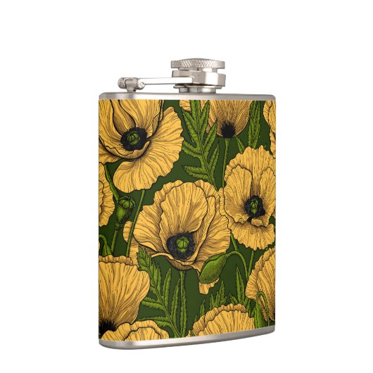 Gelbe Pfeffer auf dunkelgrün Flachmann (Rechts)