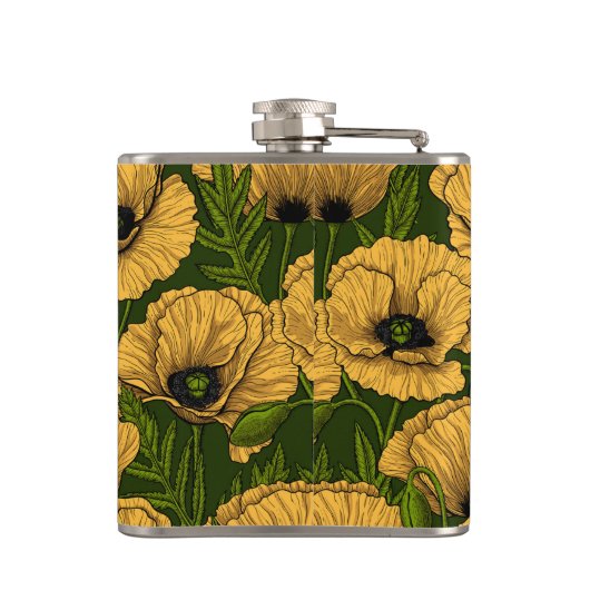 Gelbe Pfeffer auf dunkelgrün Flachmann (Rückseite)