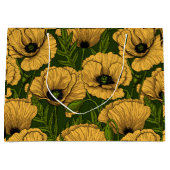 Gelbe Pfeffer auf dunkelgrün Große Geschenktüte (Vorderseite)