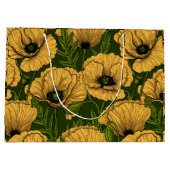 Gelbe Pfeffer auf dunkelgrün Große Geschenktüte (Rückseite)