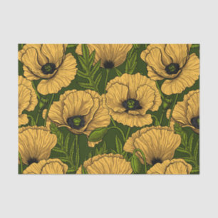 Gelbe Pfeffer auf dunkelgrün Seidenpapier