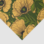 Gelbe Pfeffer auf dunkelgrün Seidenpapier (Ausschnitt)