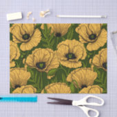 Gelbe Pfeffer auf dunkelgrün Seidenpapier (Handwerk)