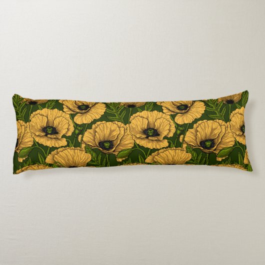 Gelbe Pfeffer auf dunkelgrün Seitenschläferkissen (Rückseite)