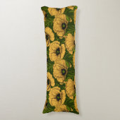 Gelbe Pfeffer auf dunkelgrün Seitenschläferkissen (Vorderseite Vertikal)