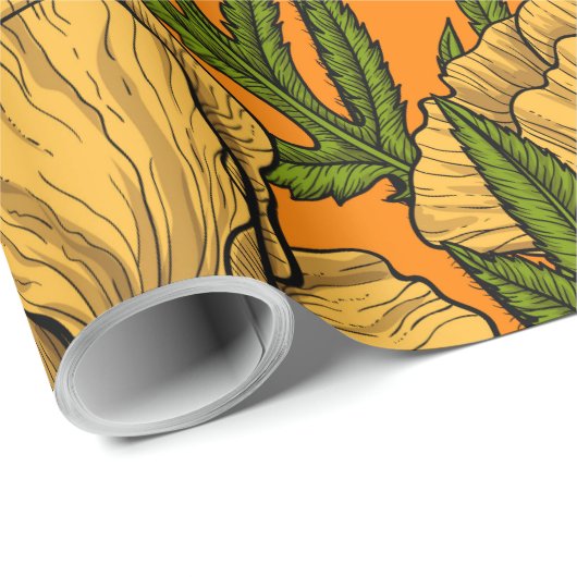 Gelbe Pfeffer Geschenkpapier (Rolleneckpunkt)