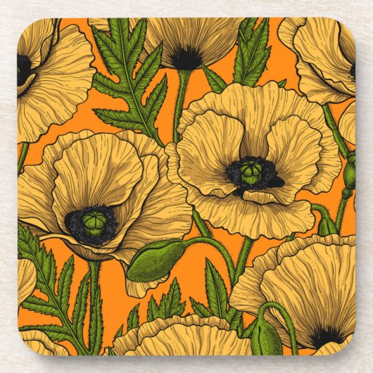 Gelbe Pfeffer Getränkeuntersetzer (Vorderseite)