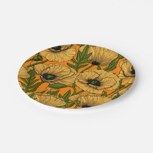 Gelbe Pfeffer Pappteller (Schrägansicht)