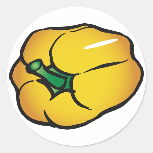 Gelbe Pfefferkleber Runder Aufkleber (Vorderseite)