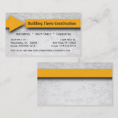 Gelbe Pfeil-Baugewerbe-Karte Visitenkarte (Vorne/Hinten)