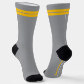 Gelbe Pfeile auf Grau Socken (Gewinkelt)