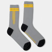 Gelbe Pfeile auf Grau Socken (Rechts)