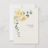 Gelbe Pfennige Aquamarin & Creme Beerdigung Verlus Dankeskarte (Vorderseite)